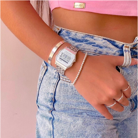 Relógio Retrô PRATA/BRANCO Wr Digital Led Unissex Eletronic Vintage em Oferta na Shopee