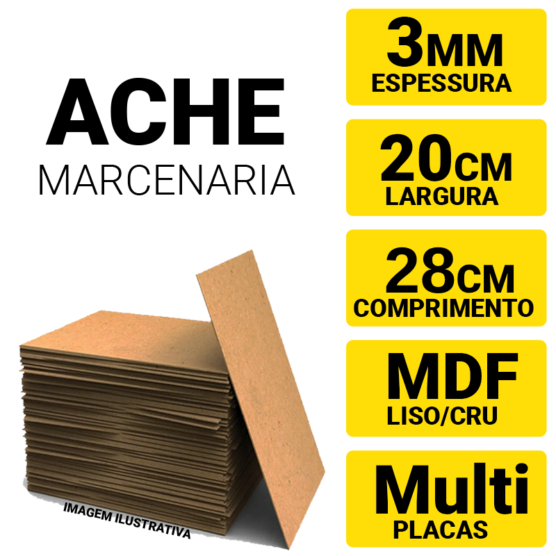 Placa Quadro Chapa Mdf Cru 3mm A4 20x28 Artesanato 50, 100, 150 e 200 Unidades