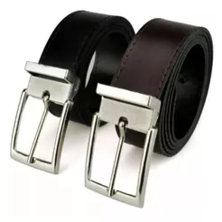 Kit 2 cinto social dupla face qualidade premium 120cm
