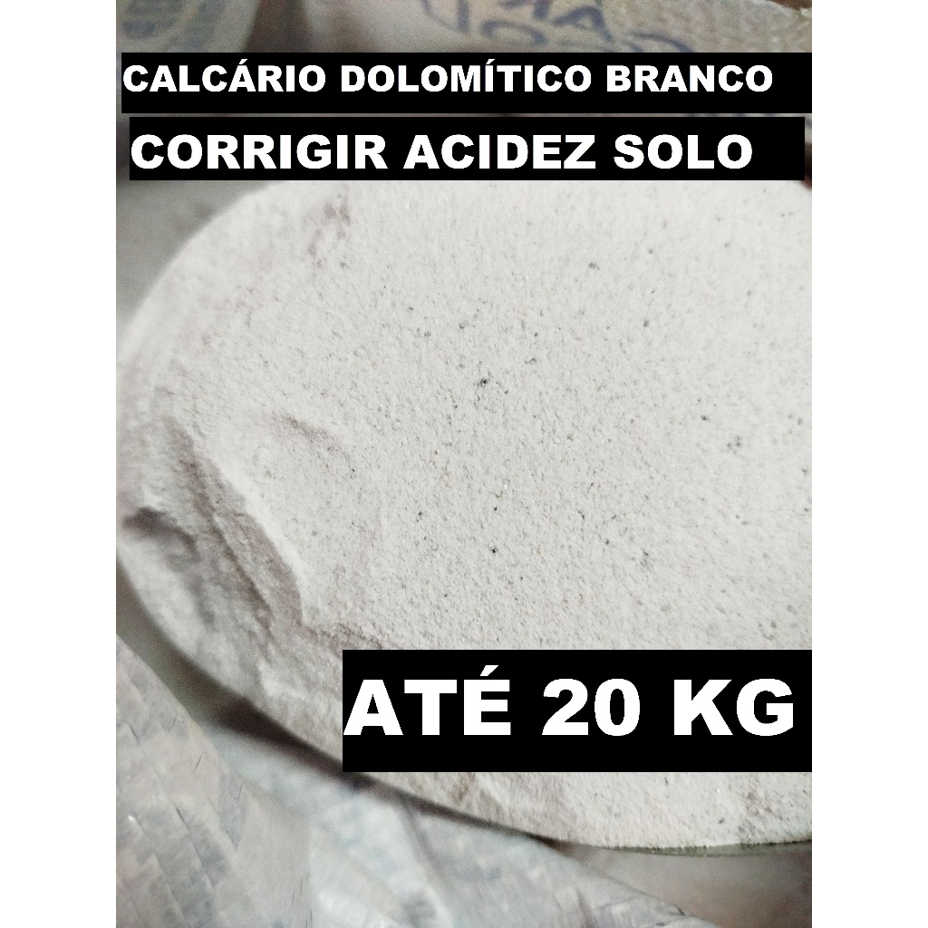 ATÉ 25KG Calcário Dolomítico BRANCO - Corretor de Solo Mineral Agrícola - Dolomia em Oferta na Shopee