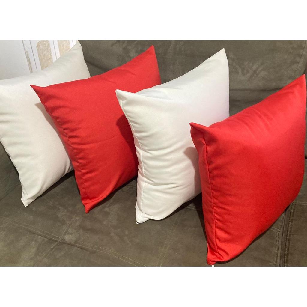 Kit 6 capas de almofada Oxford branco com várias cores 45cm x 45cm em Oferta na Shopee