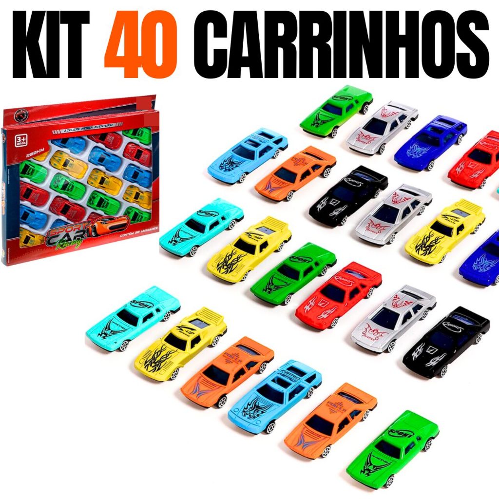 Kit Carrinhos Coloridos Estilo Hot Wheels Roda Livre Miniaturas Colecionáveis Brinquedo Menino
