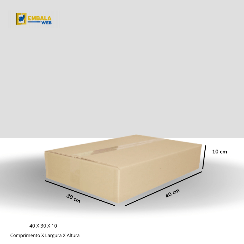 50 Unidades Caixa de Papelão tipo Maleta Reforçada 40x30x10 Correios Sedex Direto da Fábrica