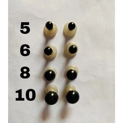 Olhos para amigurumi 5,6,8 e 10, olho com 5 ou 10 pares