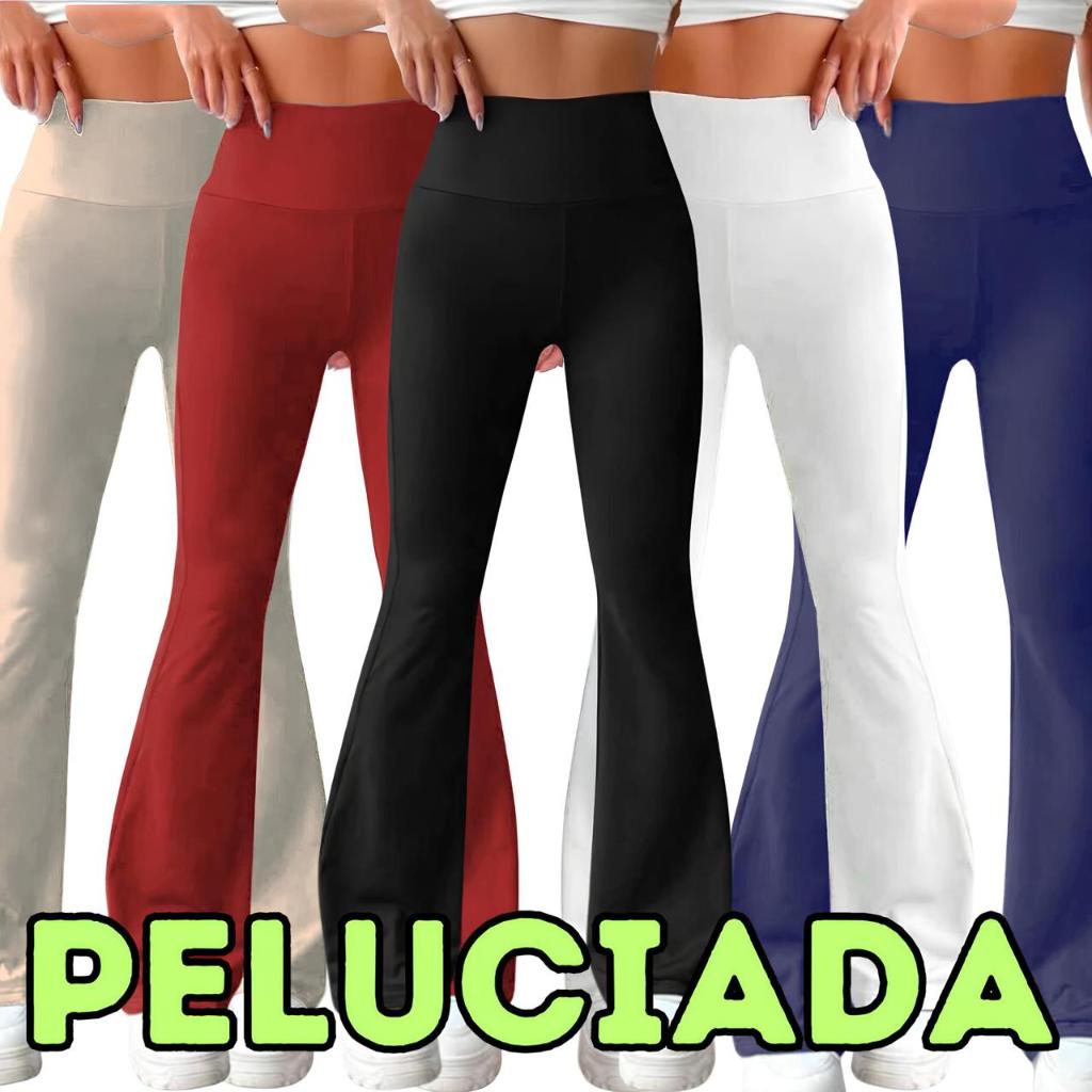 Flare Flanelada Peluciada Suplex Boca de Sino Bailarina Zero Transparência Cintura alta em Oferta na Shopee