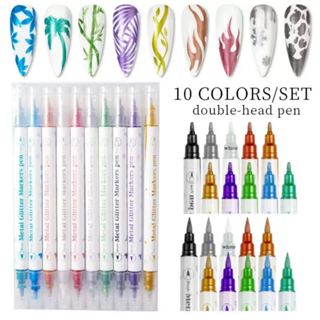 Kit com 10 Canetas para Nail Art – Dupla Ponta – Uso Manual em Oferta na Shopee