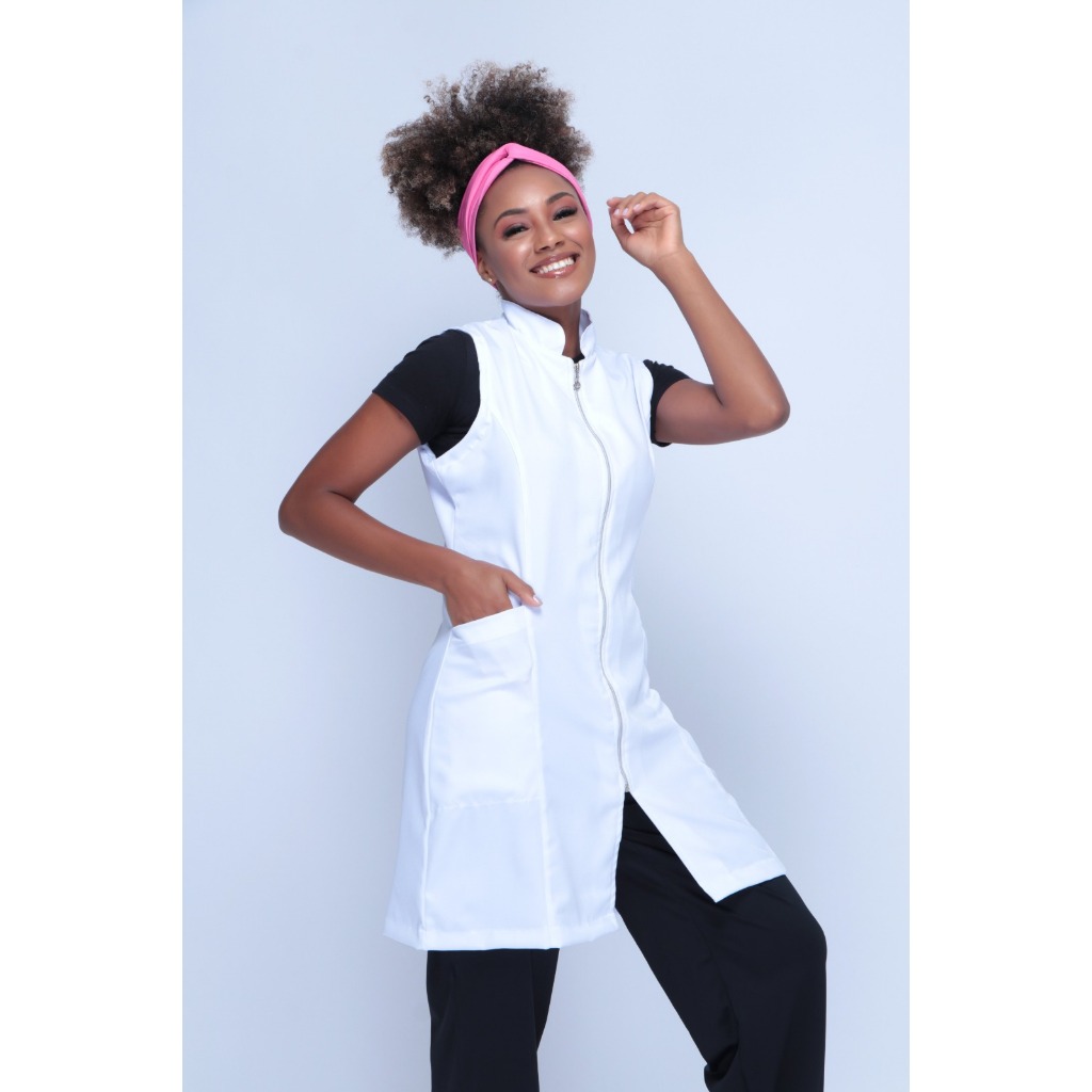 JALECO GOLA PADRE SEM MANGA ZIPER em Oferta na Shopee