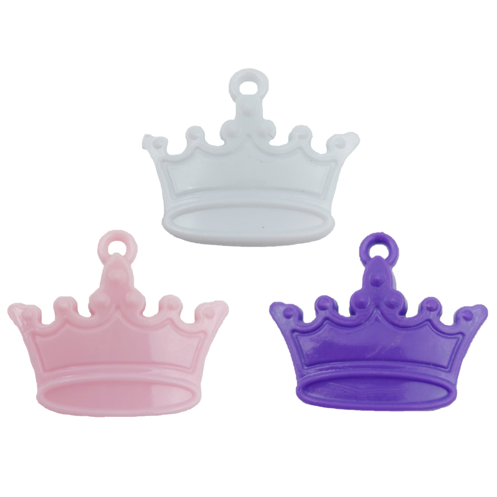 Kit 24 Pingentes Coroa 3,5 x3cm 👑 Adorno Lembrancinha Mimo Chaveiro Artesanato Coroinha Príncipe Princesa Decoração DIY