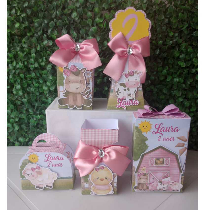 Kit Festa Fazendinha Menina | Personalizados | Lembrancinhas | Festa infantil | Aniversário