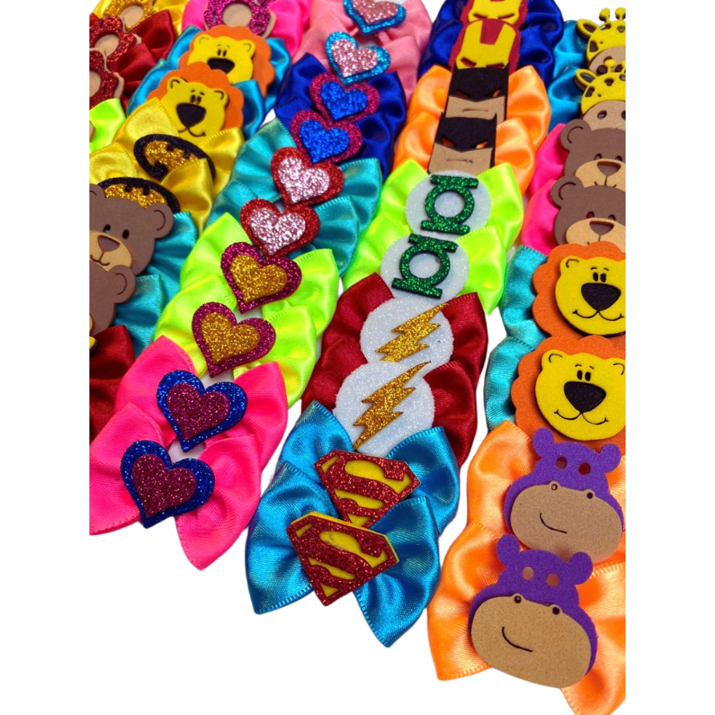 Kit 50 Lacinho Misto Pet Macho/Fêmea Cetim Para Cães Cachorro Banho e Tosa