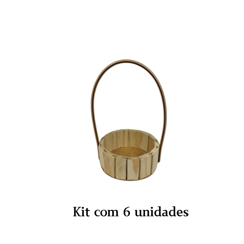 Kit 6 Cestas Fraldeira Redonda Com Alça 13x5 Presente Dia Dos Pais Natal Páscoa