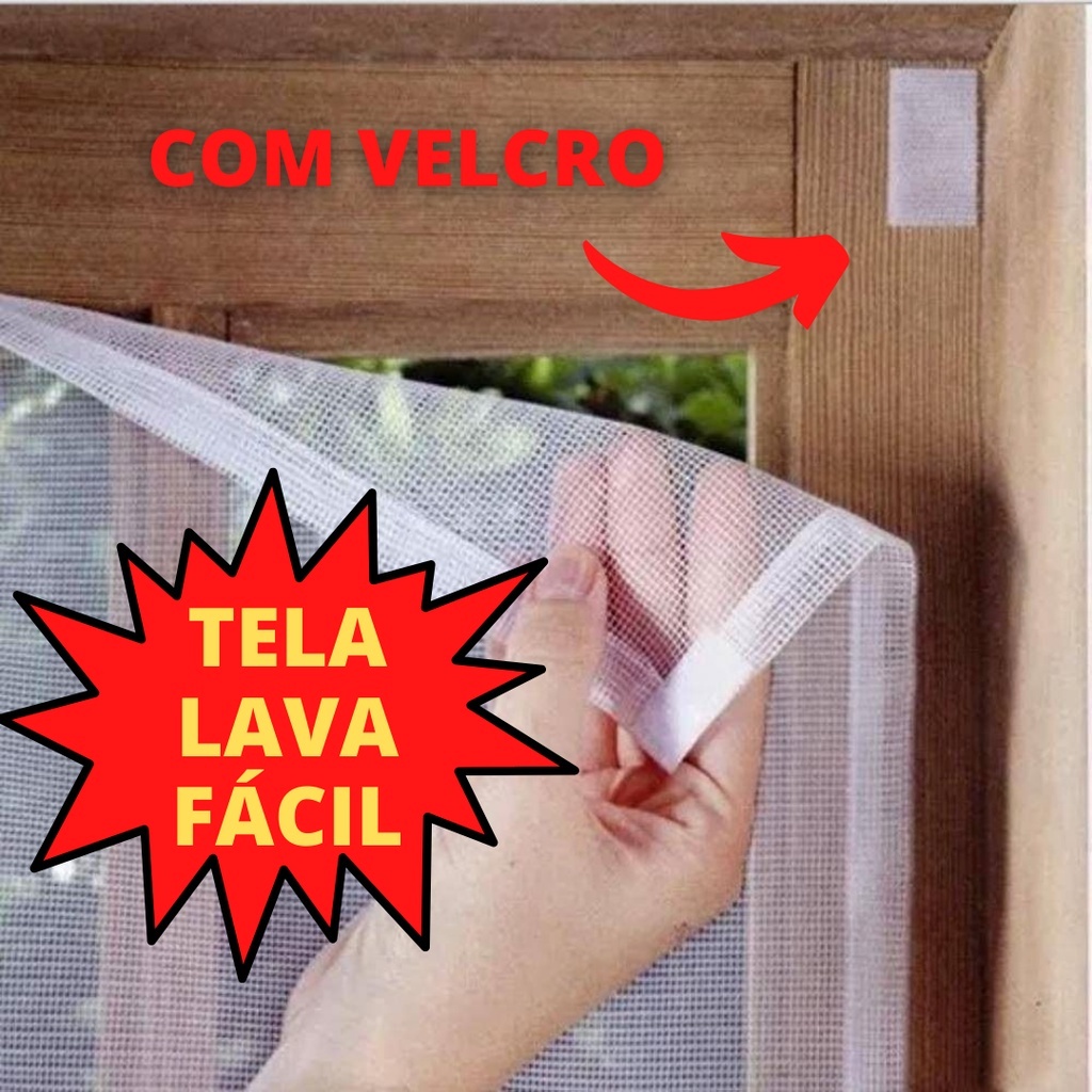2 KIT Com Velcro Contra Mosca Mosquito Mosqueteira Inseto Removivel Anti-inseto Mosquiteiro Tela Para Janela em Oferta na Shopee