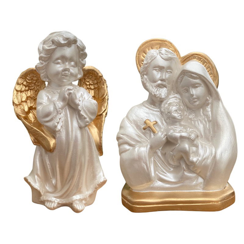 Kit Proteção Divina / Sagrada Família e Anjo da Guarda / Lembrança Católica