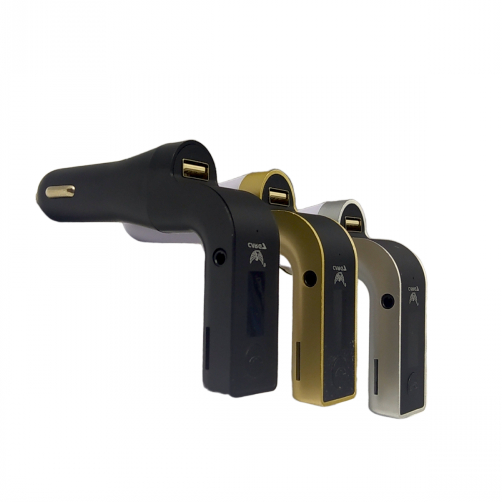 Receptor Transmissor Carregador Veicular Carg7 Bluetooth Fm Mp3 Usb Pendrive Com Entrada Auxiliar