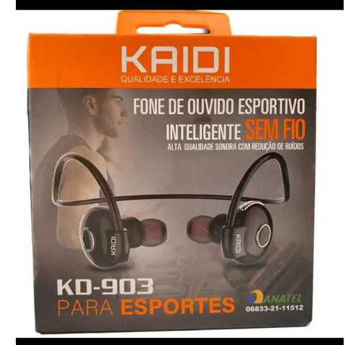 Fone Sem fio Bluetooth  Para Esportes Modelo  Original Academia Corrida Fitness KD-903 - detalhe