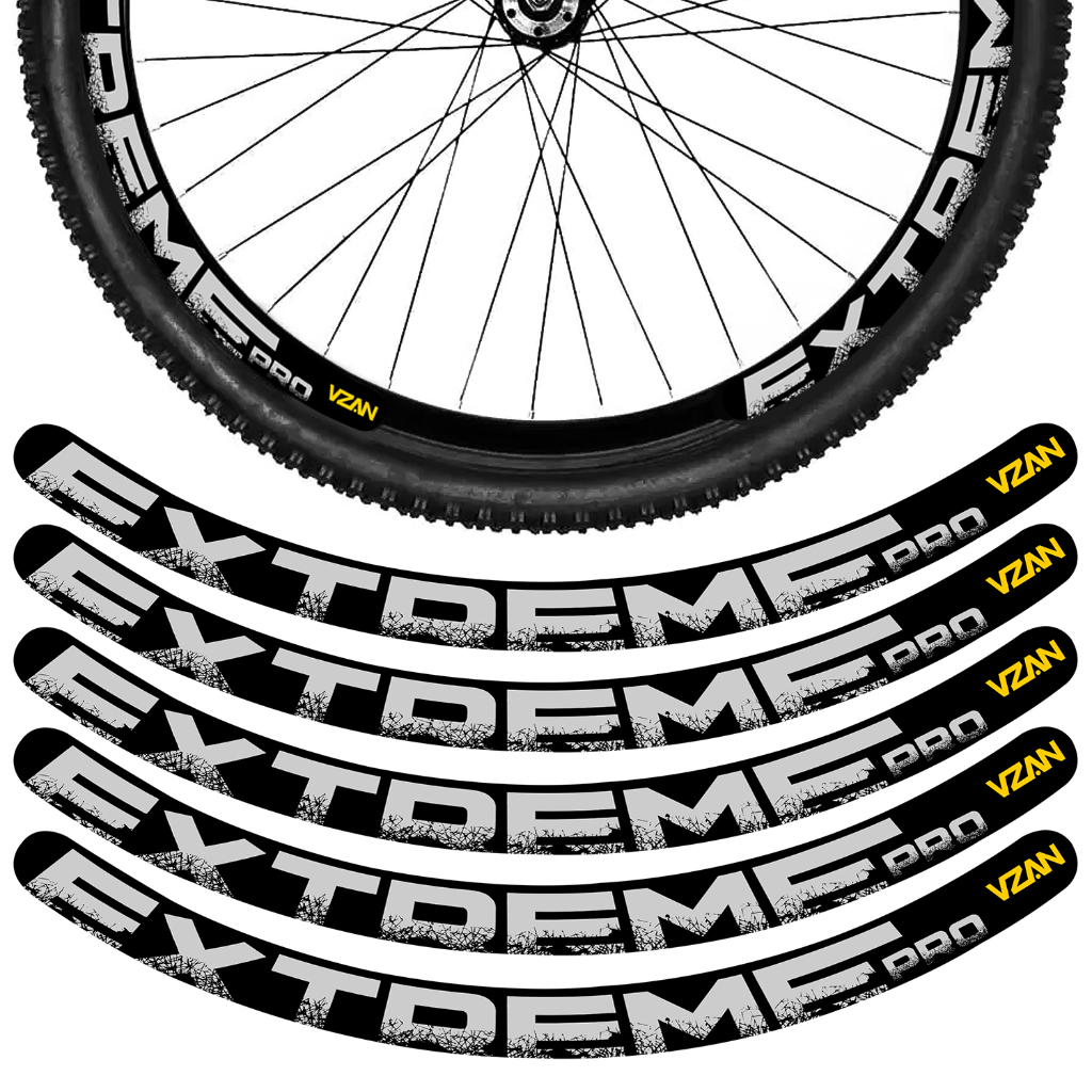 Kit 12 Adesivos Roda Bike Extreme Pro Vzan Freio A Disco Bicicleta Ciclismo Aro 26 29