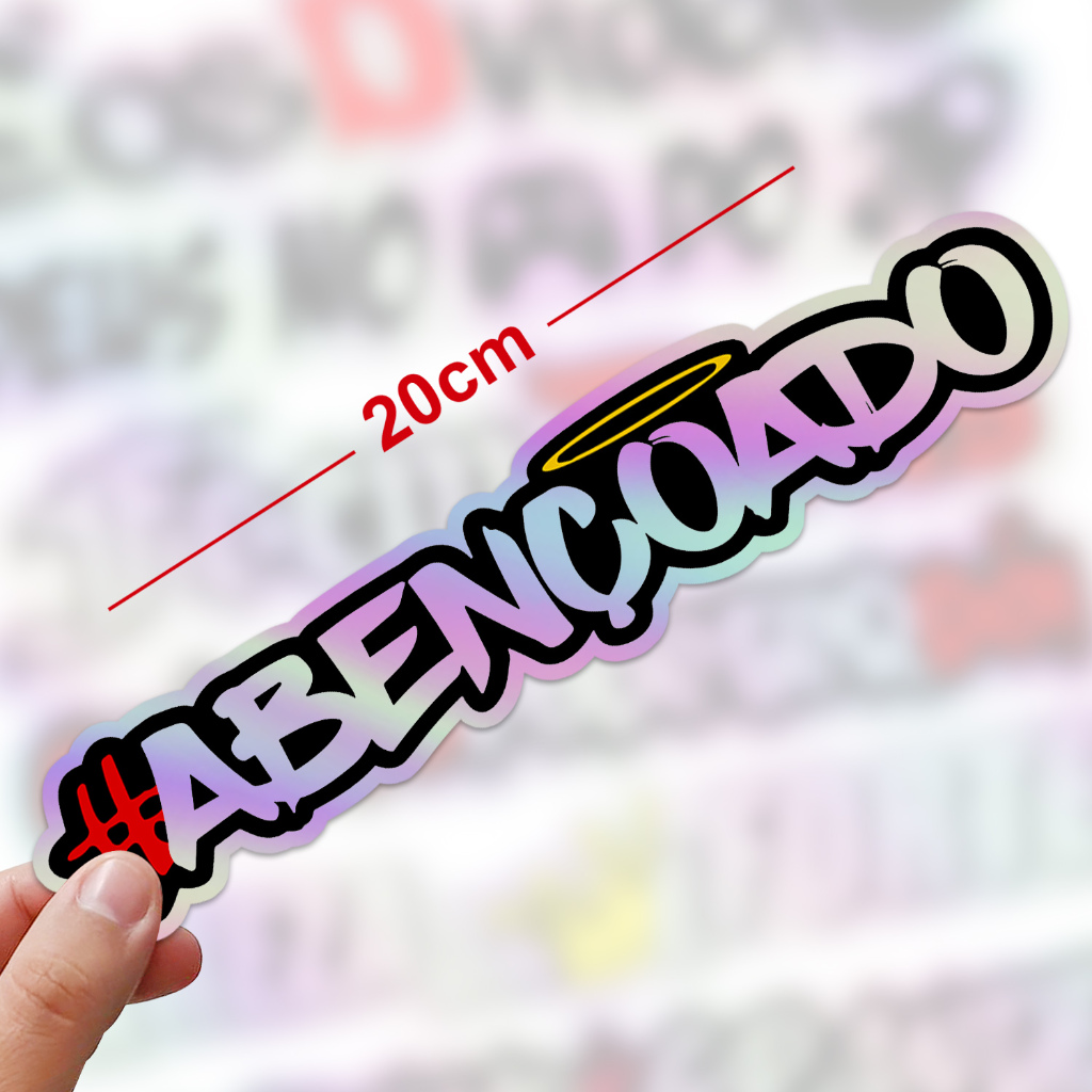 Cartela Frases Grau Holográfico 14 Adesivos Grande 20cm Carro Moto Bike Bag Caderno Notebook · foto 2
