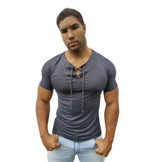 Camiseta Masculina Estilo Bata Manga Curta