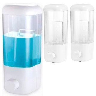 KIT 3 Dispenser Porta Sabonete Liquido Álcool Gel Dispenser de Parede Vertical Banheiro 500 ML