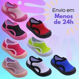 Tênis Infantil Menino Menina Meia Calce Fácil Alpargata Confortável Slip On Antiderrapante em Oferta na Shopee