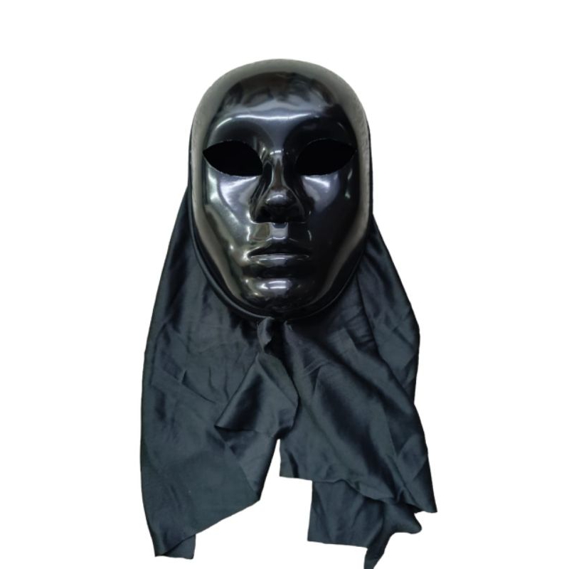 máscara preta com capuz alienígena Black piano liso para festa fantasia halloween