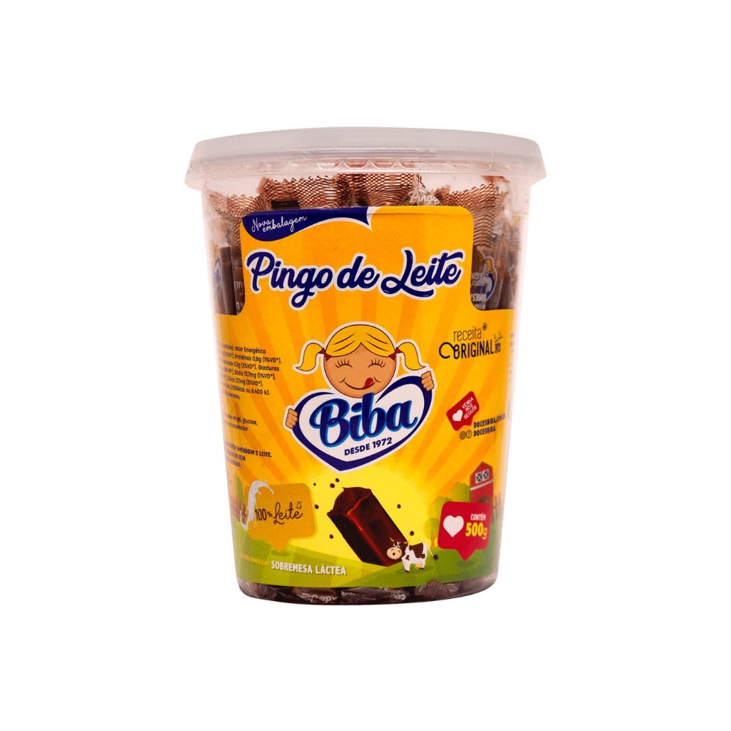 Pingo de Leite com 50 unidades 500g - Biba em Oferta na Shopee