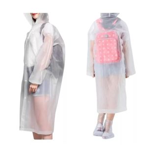 Capa chuva com Gabardina grossa e comprida transparente reforçada reutilizável em Oferta na Shopee