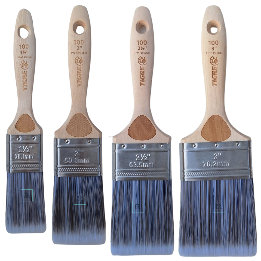 Trincha Premium Pincel Profissional Tigre Cabo de Madeira 1.1/2", 2", 2.1/2", 3" Para Pintura Pintar