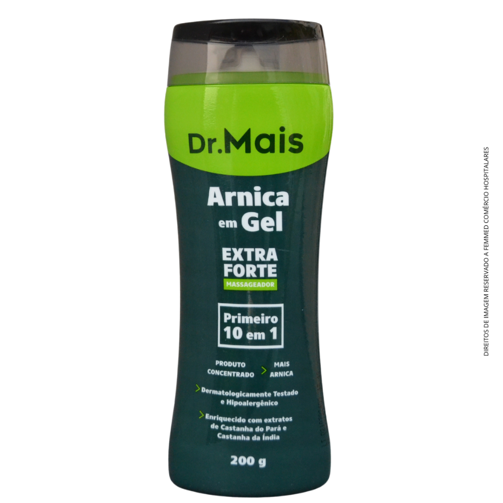 Creme Corporal Gel Massageador Muscular Arnica  - Ideal para Lesões e Dores - Dr. Mais