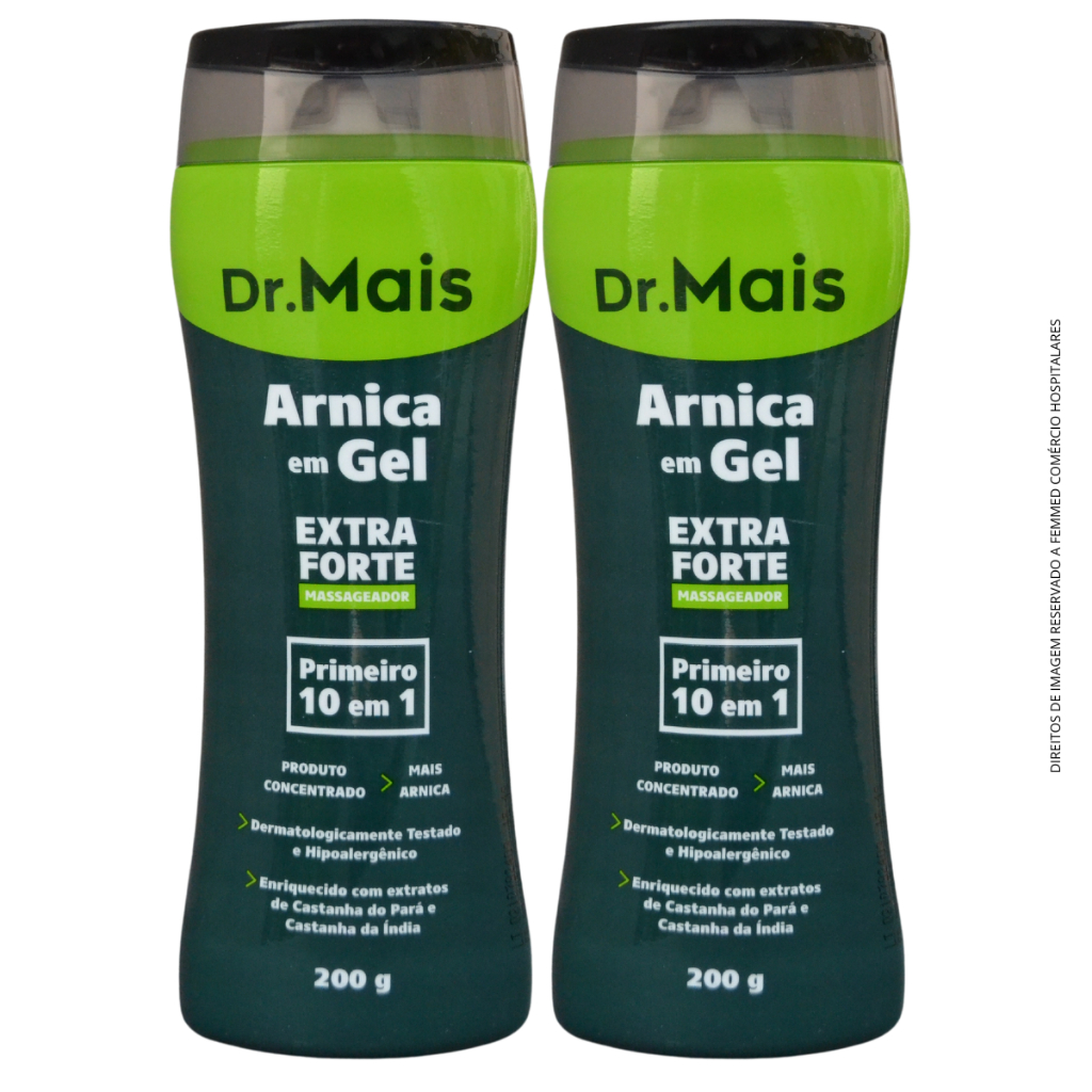 Kit 2 Creme Massageador Musculares Arnica Extra Forte para Dores e Lessões 200g - Dr. Mais