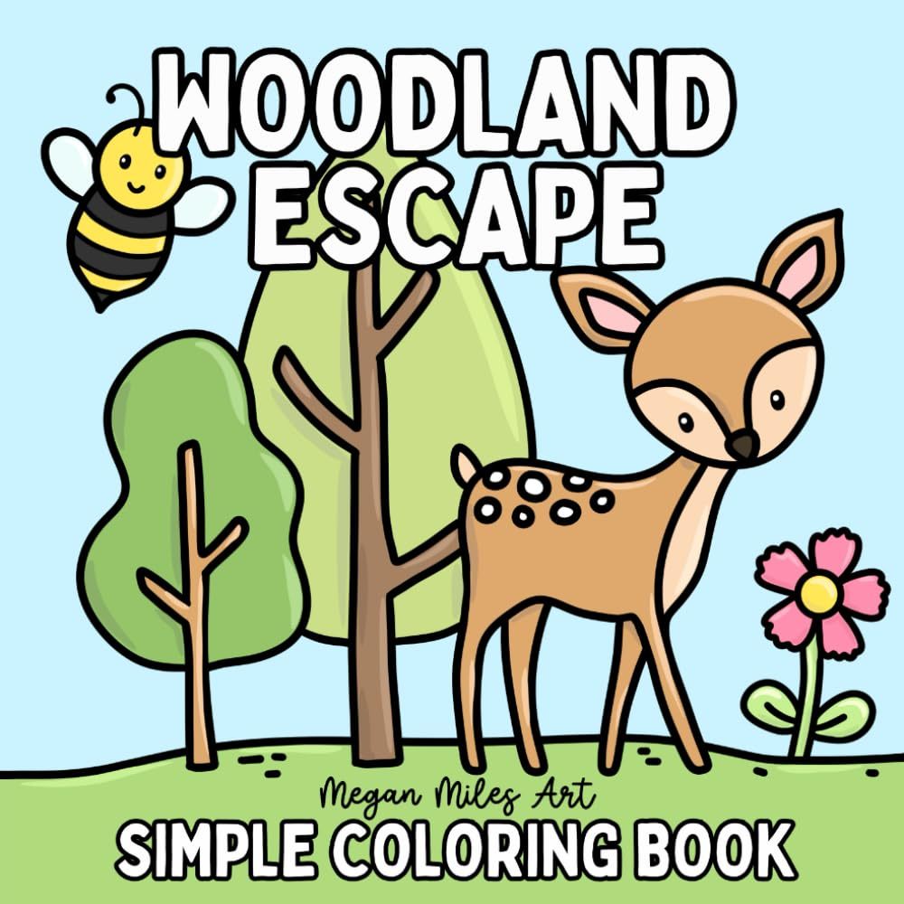 Kit 30 Desenhos Para Pintar E Colorir - Woodland Escape Coloring Book - Folha A4 Inteira! 1 Por Folha!