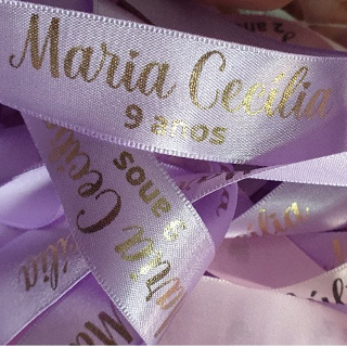 Fita de Cetim Personalizada 22MM - 10 Metros em Oferta na Shopee