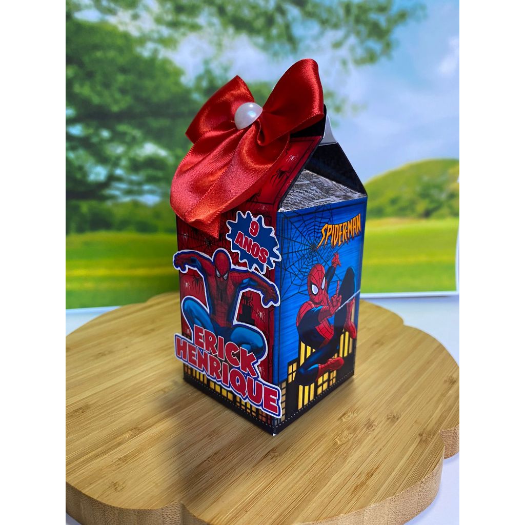 10 Caixa Milk Homem Aranha aniversário lembrancinha - Personalizada no tema Homem Aranha