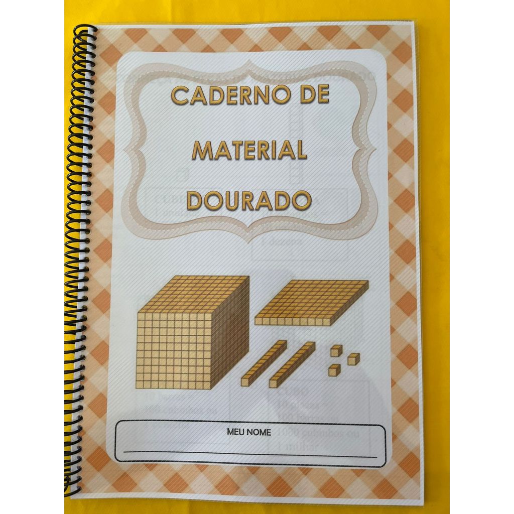 Caderno de Material Dourado para crianças