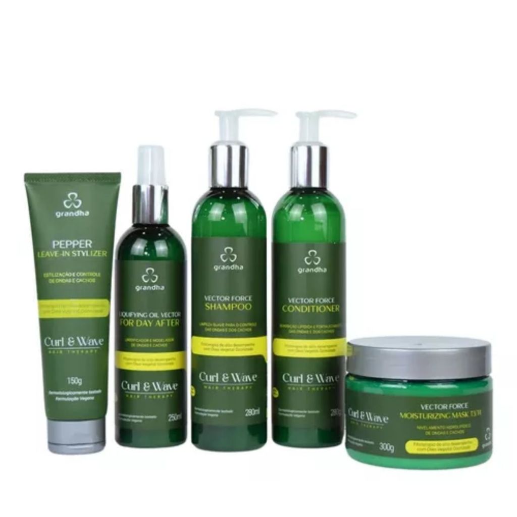 Kit Grandha Curl & Wave Vector Force Com Máscara E Day After em Oferta na Shopee