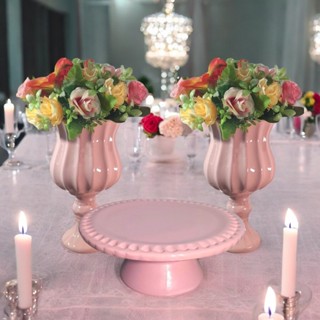 Kit Festa 2 Vasos Castiçais + 1 Boleira Pontilhada Cerâmica Suporte Decoração de Festa Aniversário em Oferta na Shopee