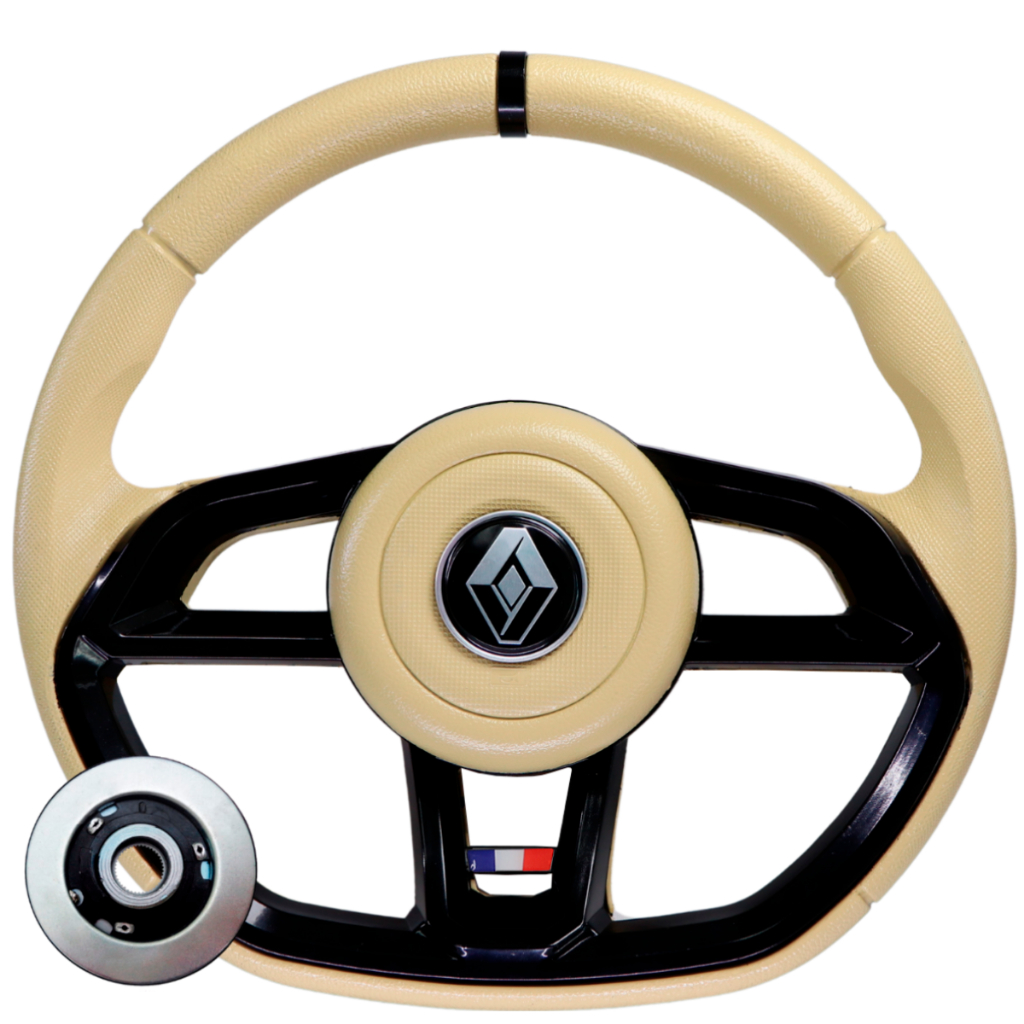 Volante GTI Bege com Preto para Renault Clio Sandero Logan em Oferta na Shopee