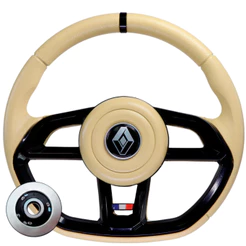 Volante GTI Bege com Preto para Renault Clio Sandero Logan