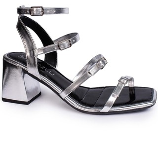 Sandália Feminina Salto Baixo Quadrado Bloco Grosso Confortável em Oferta na Shopee