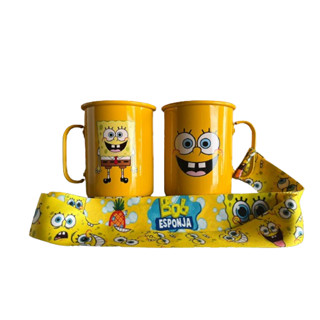 Caneca Em Alumínio Bob Esponja 850ml + Tirante em Oferta na Shopee