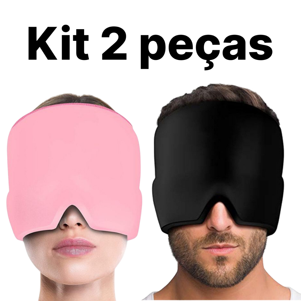 Kit 2 peças Terapia Fria De Cabeça Tampa De Alívio Da Dor De Gelo Flexível Compressão Chapéu Migraine em Oferta na Shopee