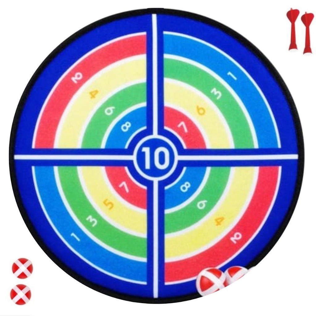 Jogo De Dardos Alvo Gruda Com Velcro Macio 2 bolas 2 dardos sem ponta mais seguro tabuleiro 36cm
