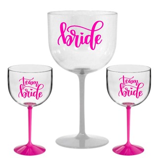 Kit 15 taças de gin 450ml Bicolor 14 team bride + 1 bride  Personalizada Despedida de Solteira em Oferta na Shopee