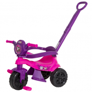 Triciclo Infantil Menina Completo Rosa Roxo C/Pedal, Empurrador e Proteção, Inmetro Velotrol, velocipede, motoca, totoka em Oferta na Shopee