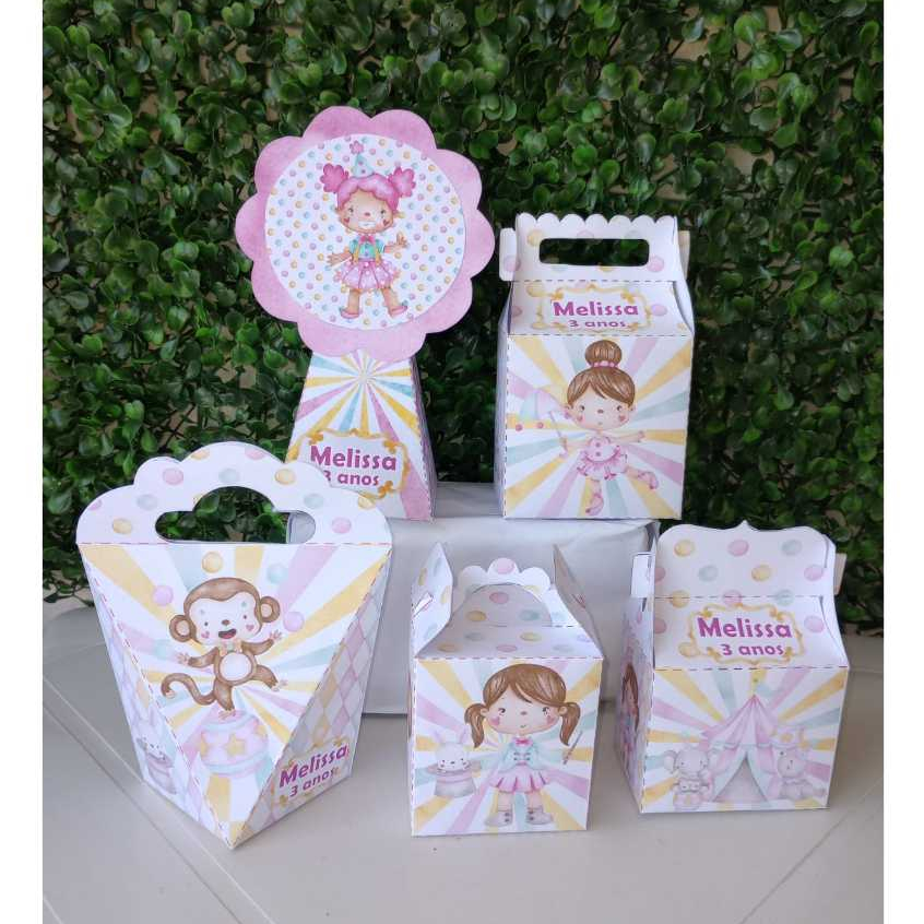 Kit Festa Circo Rosa | Personalizados | Lembrancinhas | Festa infantil | Aniversário