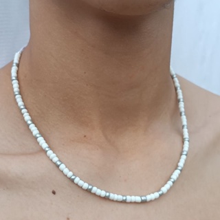 COLAR CHOKER E PULSEIRA EM MIÇANGAS  BRANCO PRETO UNISSEX HOMEM MULHER em Oferta na Shopee