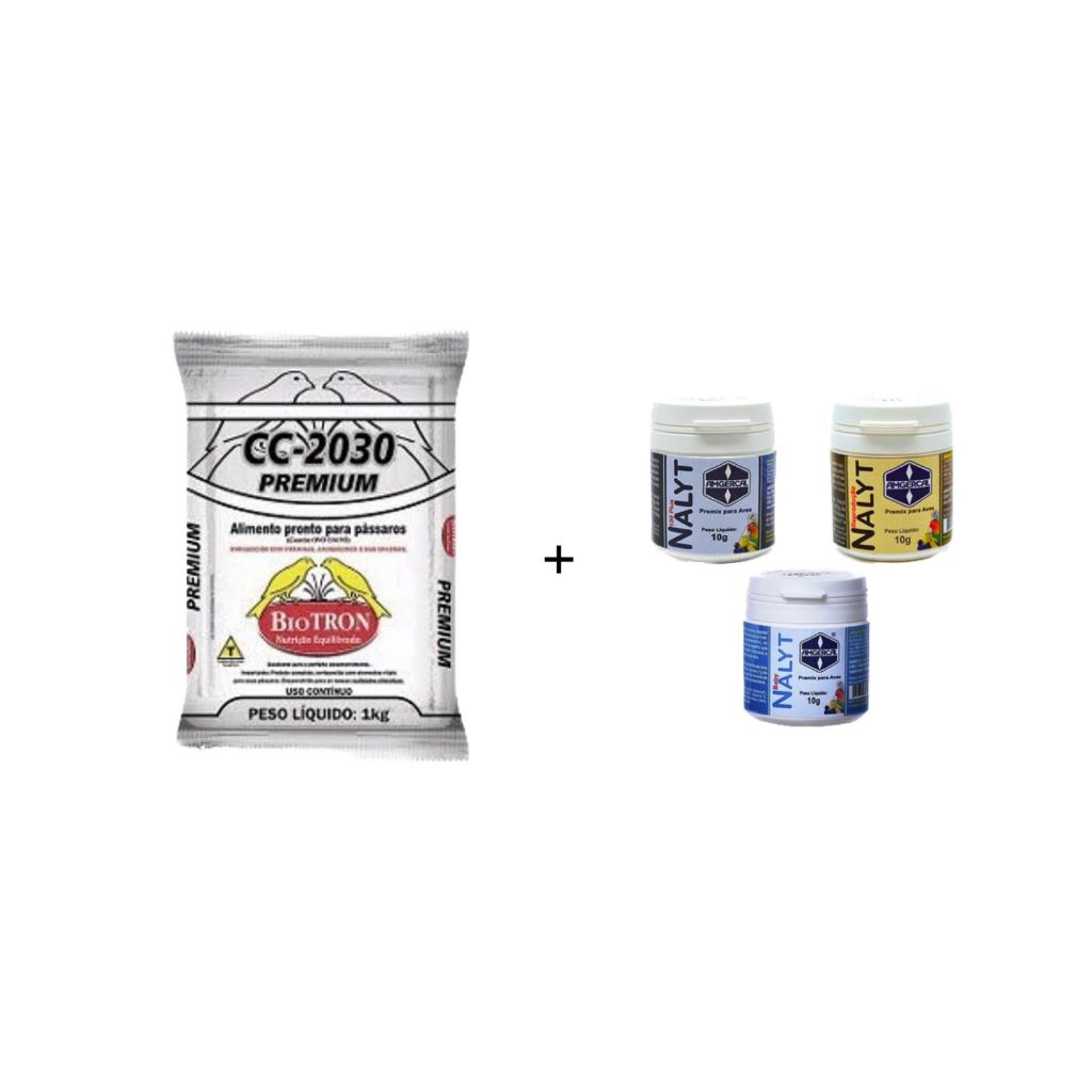 Kit 1 CC 2030 Premium Biotron + 1 Nalyt Reprodução 10g + 1 Nalyt Baby 10g + Nalyt Plus 10g Amgercal
