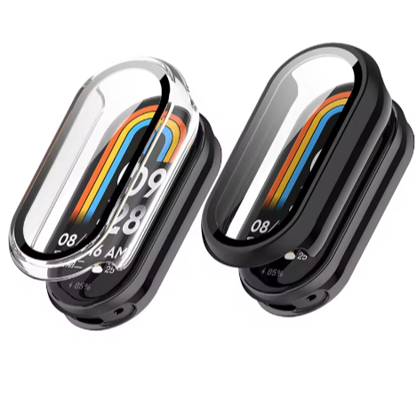 Case capinha com protetora de tela de vidro temperado para Smartband relógio Xiaomi Mi Band 8 mi band 9