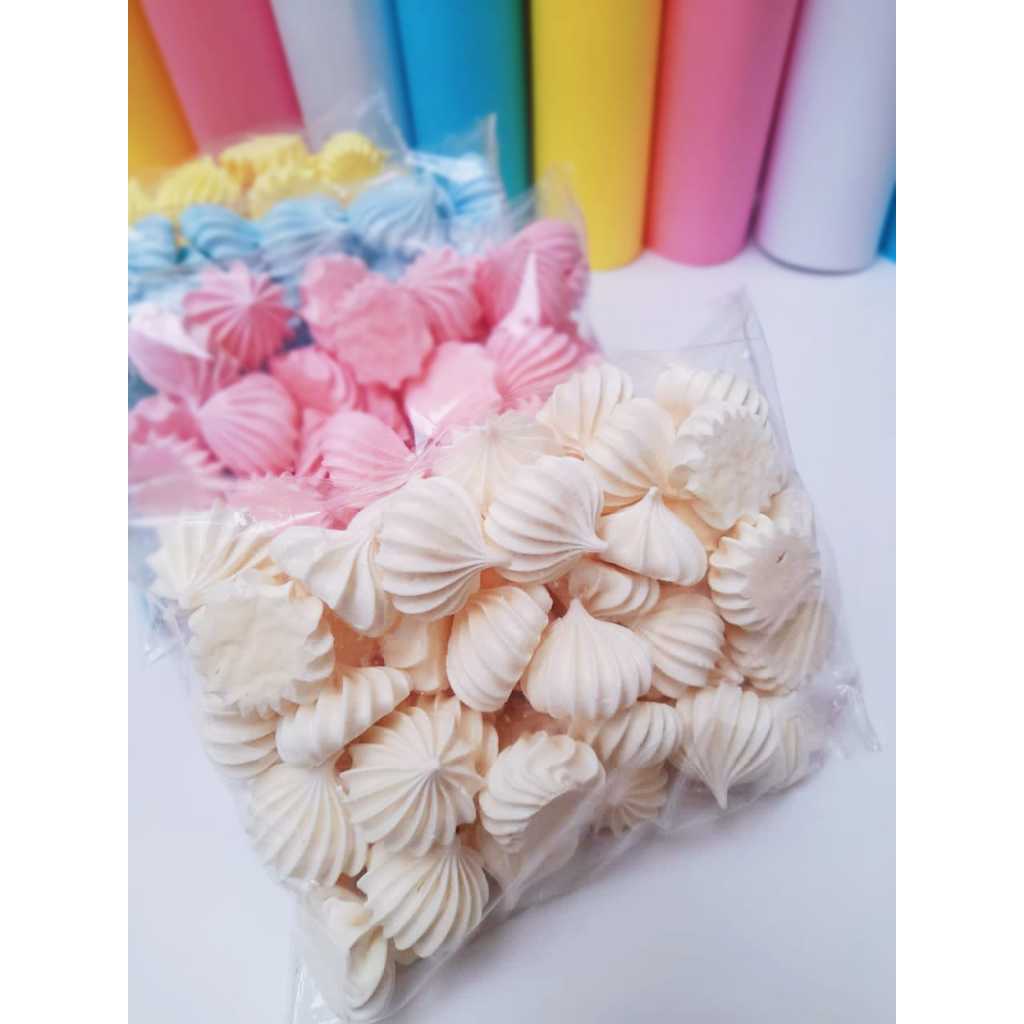 Mini Suspiros Colorido Tradicional 1 Pacote Com 50 Mini Suspiro Baunilha em Oferta na Shopee