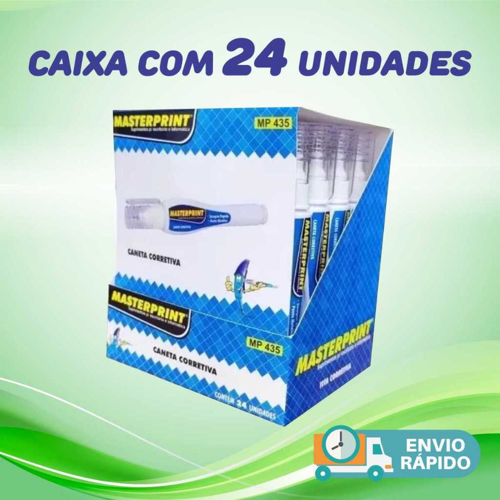 Canetas Corretivo com 7ml Caixa Fechada com 24 Unidades